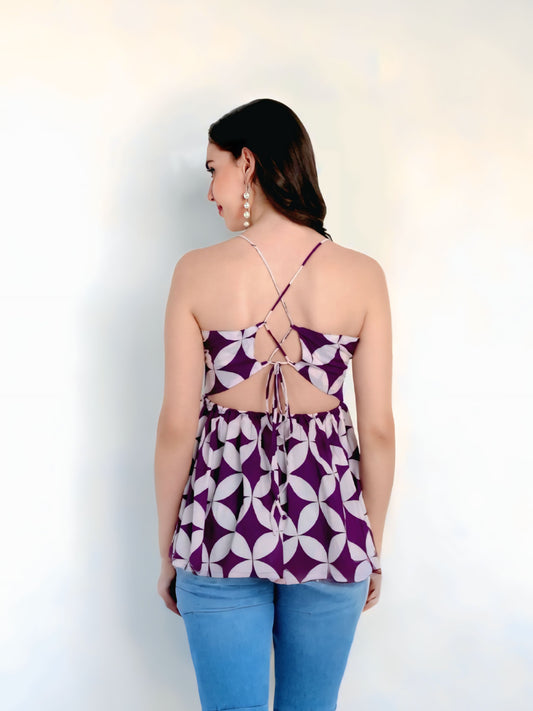 Printed Sleeveless Top