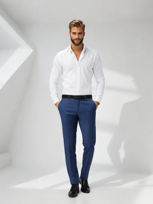 Men's Premium Lycra Stretch Formal Pants | Slim Fit Office Wear Trouser