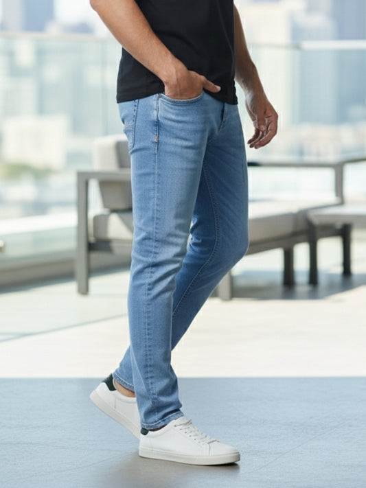 Men’s Light Blue Slim Fit Stretchable Denim Jeans
