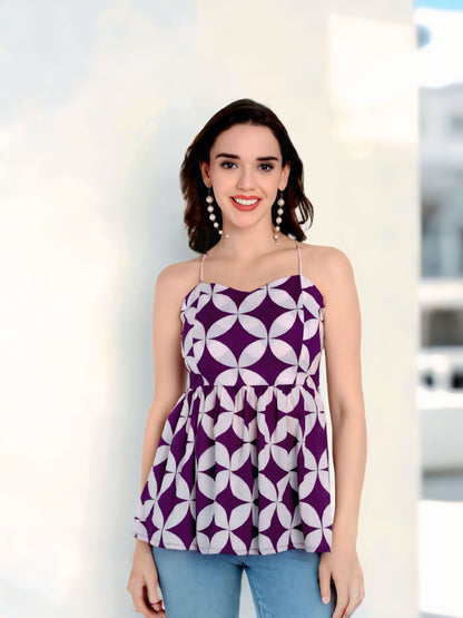 Printed Sleeveless Top