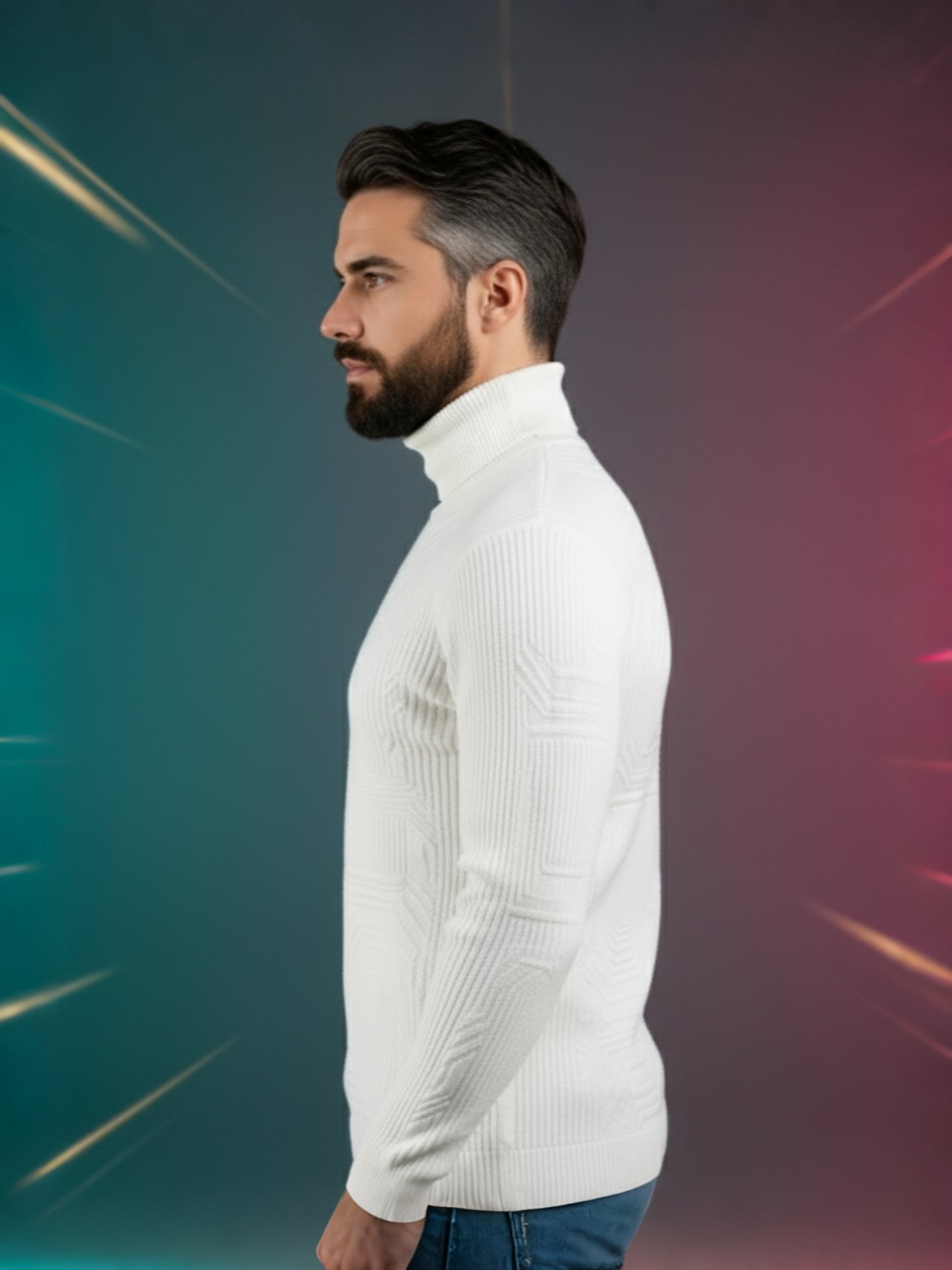 Men’s Premium High-Neck Winter Sweater | Soft Wool Ribbed Pullover | Warm & Stylish Winterwear