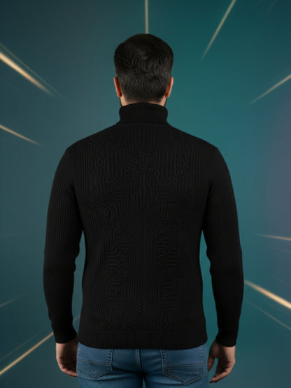 Men’s Premium High-Neck Winter Sweater | Soft Wool Ribbed Pullover | Warm & Stylish Winterwear