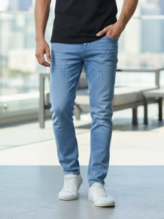 Men’s Light Blue Slim Fit Stretchable Denim Jeans
