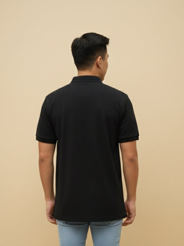 Men's Black Polo T-Shirt – Premium Cotton Blend, Comfortable & Stylish Casual Wear