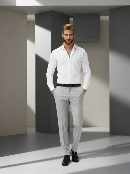 Men's Premium Lycra Stretch Formal Pants | Slim Fit Office Wear Trouser