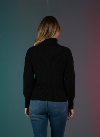 Women's White High Neck Winter Sweater | Cozy Knitted Turtleneck Pullover | Soft Warm Stylish Winter Wear