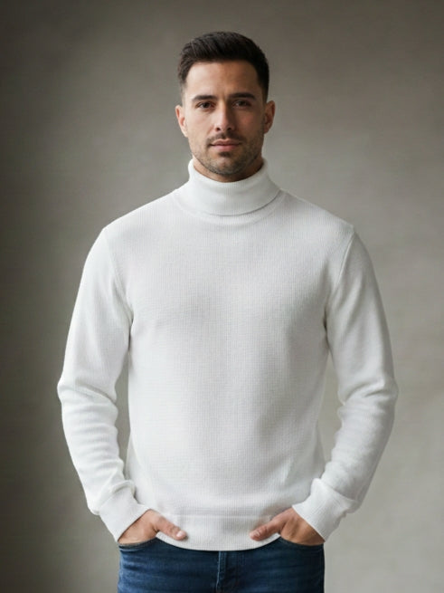 Men’s Premium High-Neck Winter Sweater Combo (Black & White) – Warm, Stretchable & Stylish Pullover Set